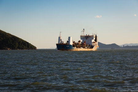 Santos, Brazil, july 9 LELYSTAD dredger, arrived at the port of Santos on 0907 at around 17h20, Their services are running on the berth deepening the BTP Brazil Port Terminal, the new Container Terminal soon to be opened on July 9, 2015 in Santos, Brazil.のeditorial素材