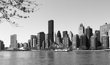 New York skyline from Roosevelt Islandの写真素材