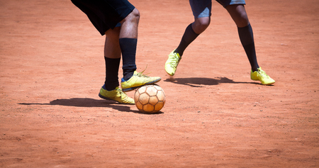 Soccer Amateur-brazilian people playing soccer in a parkの写真素材