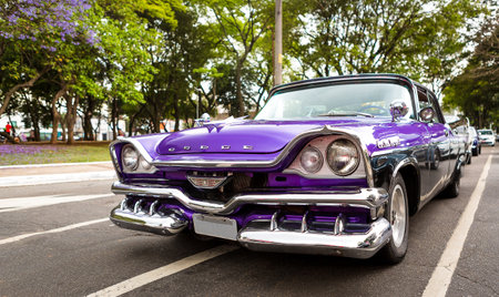 Sao Paulo, Brazil. October 21, 2017. Old Dodge on the streets of Sao Paulo.