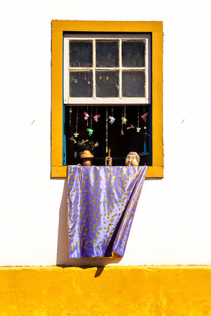 Triadentes, Brazil. June 01, 2007. Typical 18th century window in Tiradentes, Minas Gerais, Brazil.のeditorial素材