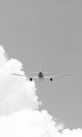 Passenger jet plane taking flight.