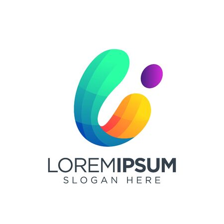 abstract logo design.initial logo design. colorful alphabet logo.のイラスト素材