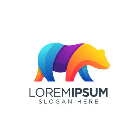 bear logo modern simple. animal logo. technology modern logo.のイラスト素材