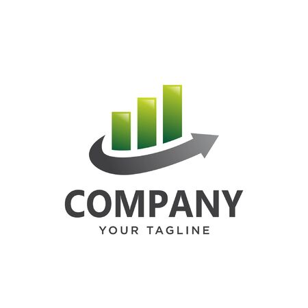 chart arrow logo modern. market economy logo gradient.のイラスト素材