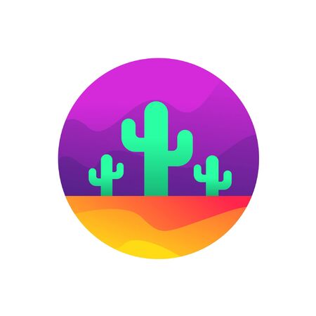 cactus logo illustration. dessert logo illustration colorful.のイラスト素材