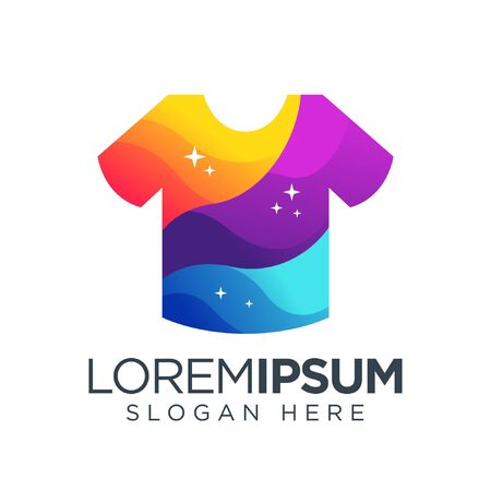laundry logo colorful. tshirt fashion logo modern.のイラスト素材
