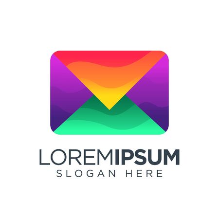mail logo simple colorful. mail logo simple gradient modern.のイラスト素材