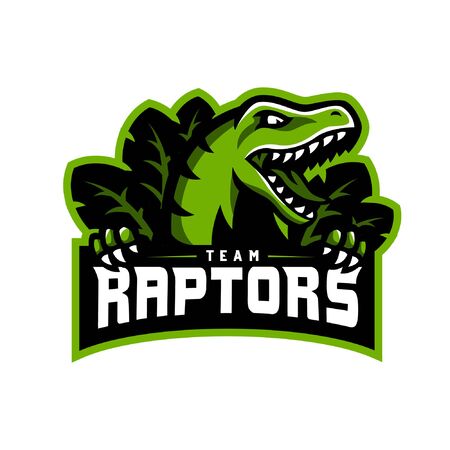 raptors gaming logo esport. dinosaur gaming logo illustration.のイラスト素材