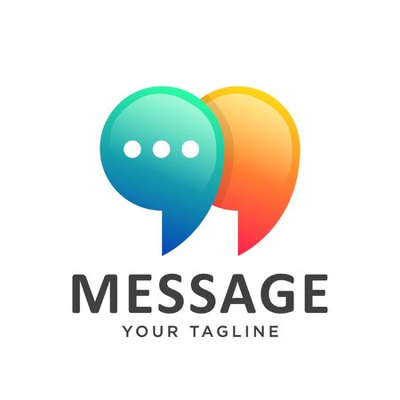 chat logo modern gradient. message logo icon modern.のイラスト素材