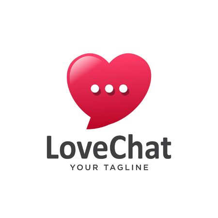 love chat simple clean logo. dating message logo simple.のイラスト素材
