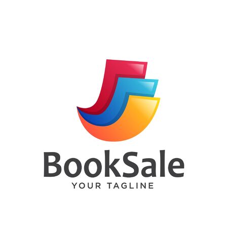 paper logo simple gradient. book logo simple lean modern.のイラスト素材