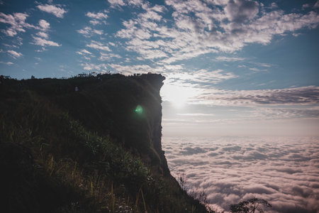 Mountain view of Phu Chi Fa at Chiangrai province, Thailand.