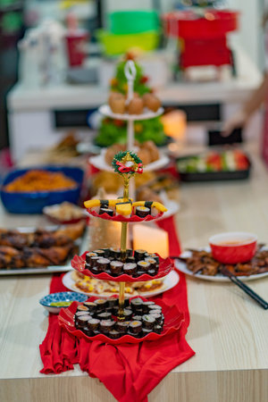wedding buffet with different kinds of sweets and candies.