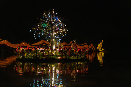 Guilin night view with lights and lake
