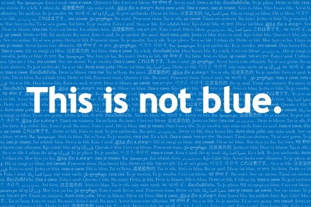 This is not, language series: this is not blue.の写真素材