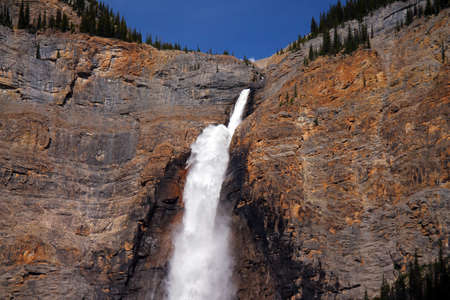 The power of the water in the Takakkaw Falls in Yoho National Parkの写真素材