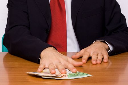 businessman giving money