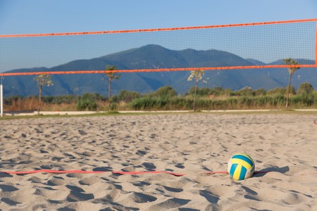 Selective Focus View of Beach Volley Ball next to playgroundの写真素材