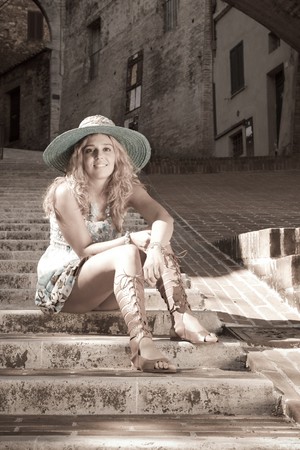 Old Fashioned Portrait of a Very Beautiful Girlの写真素材