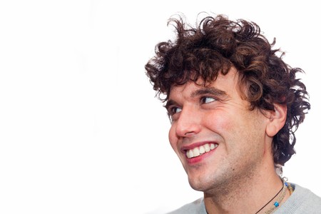 Smiling Young Man with Copy Spaceの写真素材