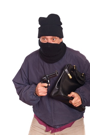 Thie Aiming a Gun on a Robberyの写真素材