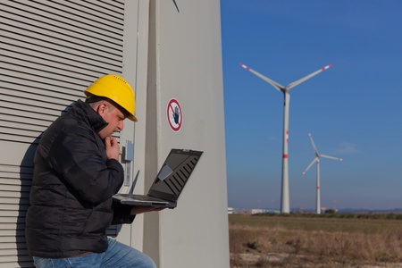 Technician Engineer in Wind Turbine Power Generator Station