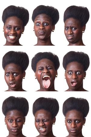 Beautiful Black Woman Portrait, Multiple Imageの写真素材