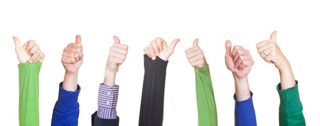 Thumbs Up on White Backgroundの写真素材