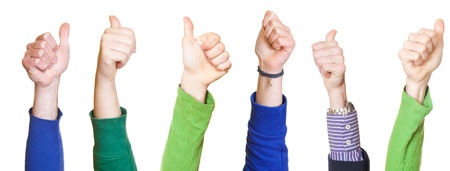 Thumbs Up on White Backgroundの写真素材