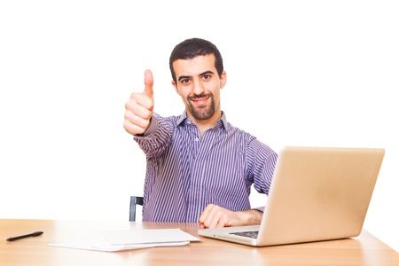 Happy Young Man at Workの写真素材
