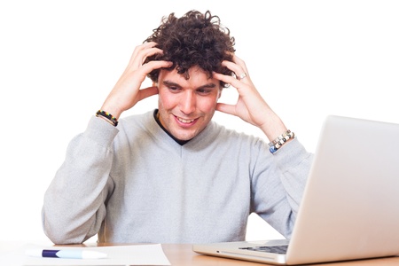 Young Man at Work in Officeの写真素材