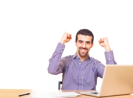 Happy Young Man at Workの写真素材