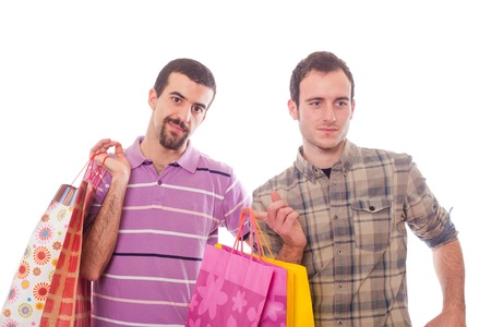 Young Couple with Shopping Bagsの写真素材