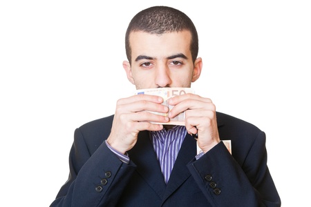 Business Man with Banknotesの写真素材