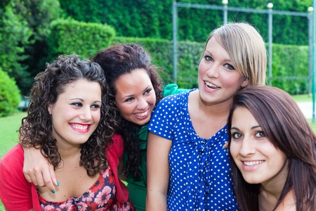 Group of Teenage Girls at Parkの写真素材