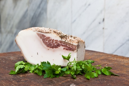 Famous Italian Lard from Colonnataの写真素材
