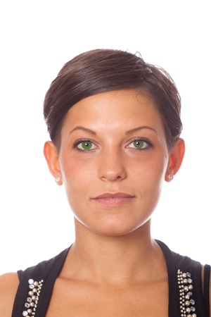 Young Woman with Green Eyesの写真素材
