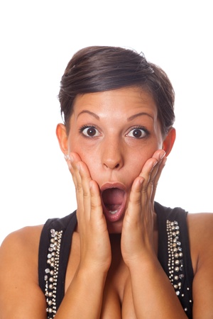 Surprised Young Womanの写真素材