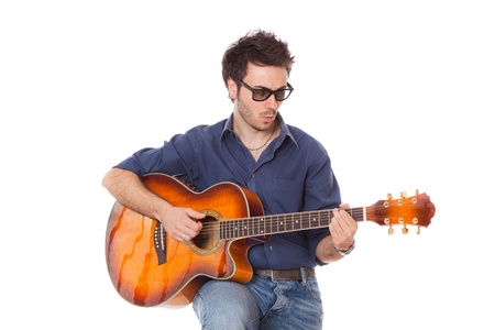 Young Man Playing Guitarの写真素材
