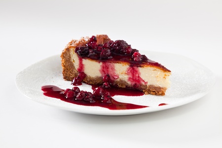 Cheescake Slice with Soft Fruitsの写真素材