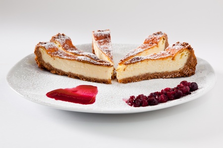 Cheescake Slice with Soft Fruitsの写真素材