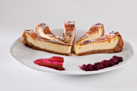 Cheescake Slice with Soft Fruitsの写真素材