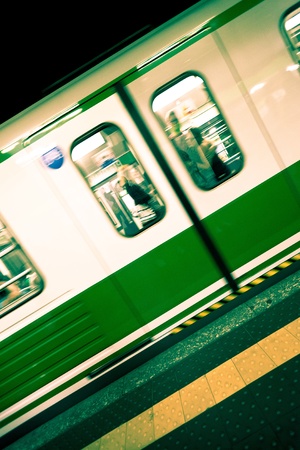 Subway Train, Motion Blur Effectの写真素材