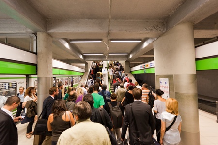 MILAN, ITALY - September 30, 2011: Commuters at Milan "Cadorna" Subway Station on September 30, 2011 in Milan, Italy のeditorial素材
