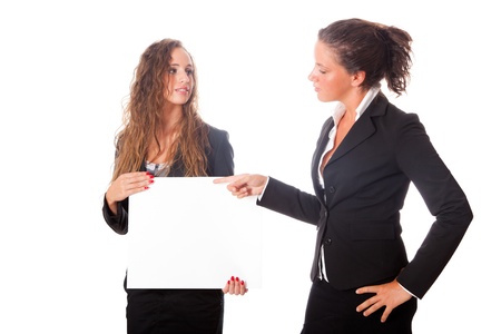 Business Women Holding Blank Boardの写真素材