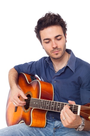 Young Man Playing Guitarの写真素材
