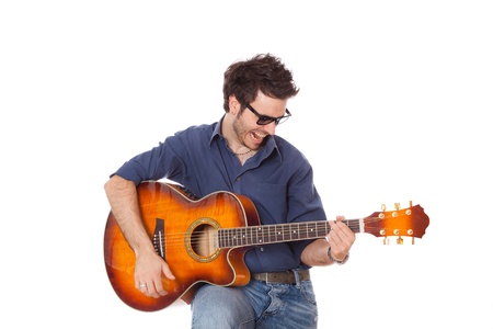 Young Man Playing Guitarの写真素材