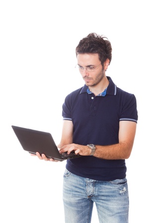 Man Using Netbookの写真素材