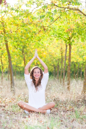 Beautiful Girl Doing Yoga Exercisesの写真素材